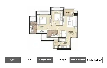 2 BHK 676 - 785 SqFt